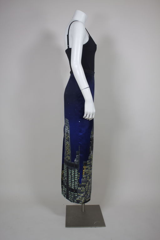 Moschino Couture Silk Skyline Skirt 2