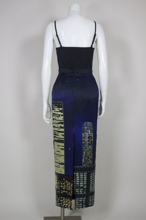 Moschino Couture Silk Skyline Skirt 4