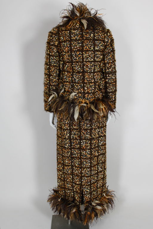 Bosand Tweed and Feather Gown with Jacket