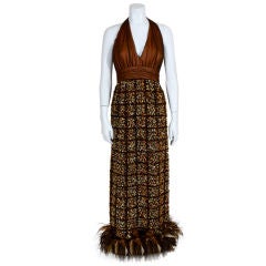 Bosand Tweed and Feather Gown with Jacket