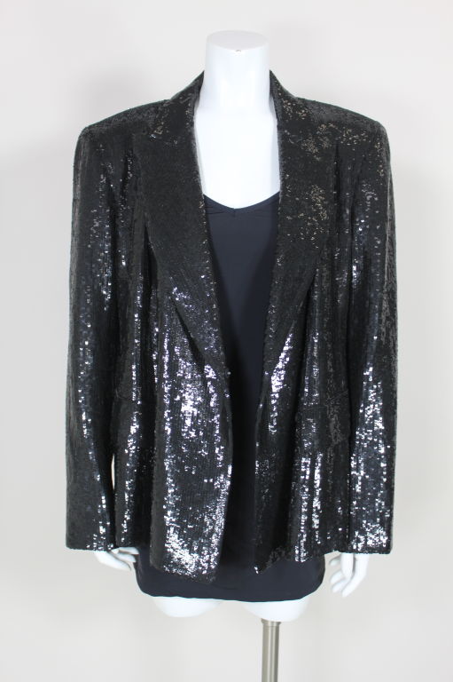 Donna Karan Black Sequined Blazer 4