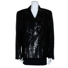 Donna Karan Black Sequined Blazer