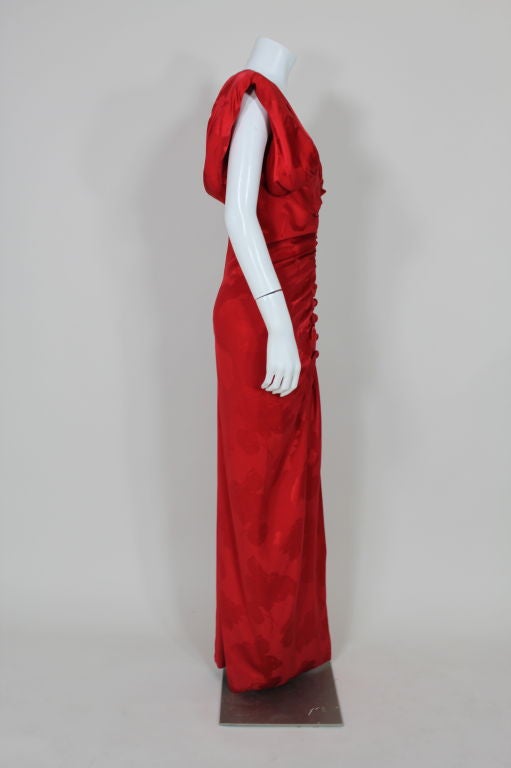 Arnold Scaasi Red Jacquard Gown 2
