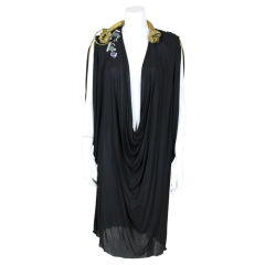 Zandra Rhodes Jersey Dress w/Embellished Neck