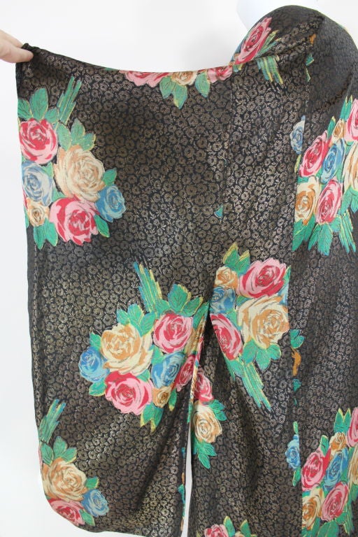 1920s Deco Floral Lamé Brocade Kimono Coat For Sale 5