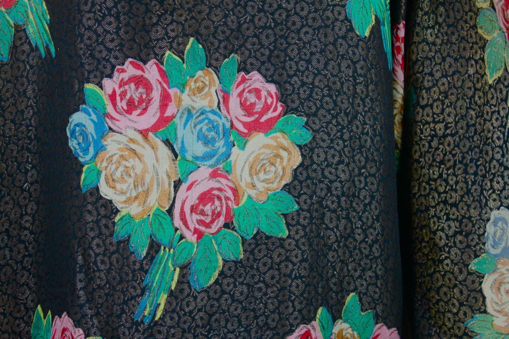 1920s Deco Floral Lamé Brocade Kimono Coat For Sale 2