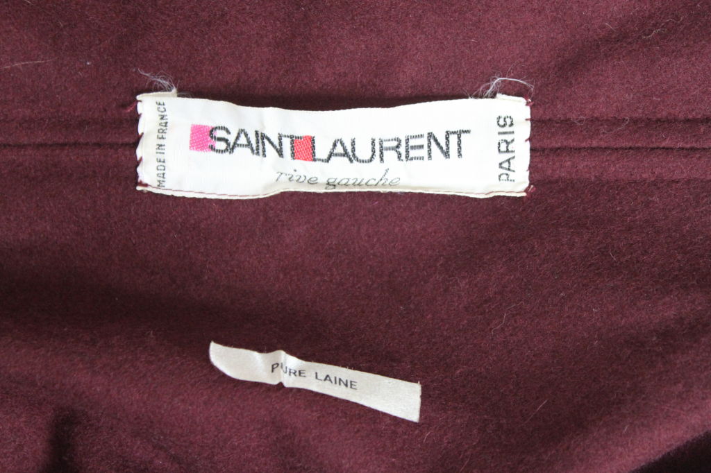 Yves Saint Laurent Burgundy Felted Wool Burnoose 4