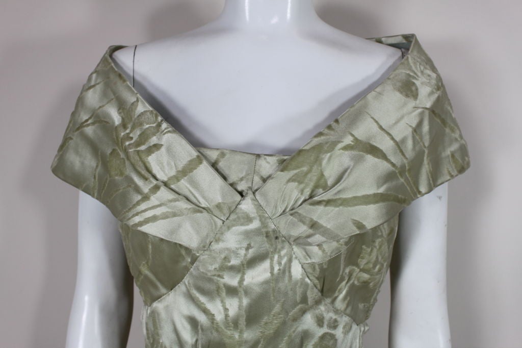 Elizabeth Arden 1950s Shaved Silk Velvet Gown 1