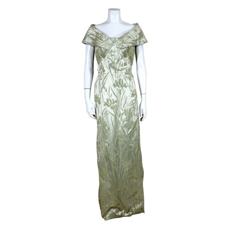 Elizabeth Arden 1950s Shaved Silk Velvet Gown