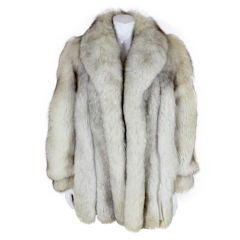 Retro 1980's Silver Fox Fur Coat