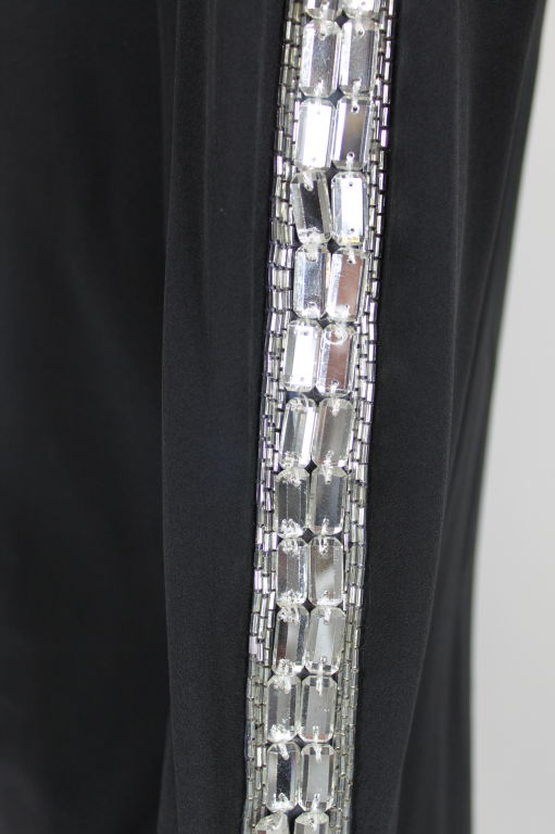 Lagerfeld for Chloe 1980s Silk Crepe & Crystal Party Dress For Sale 4