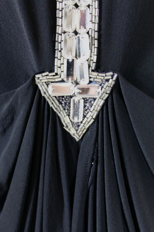 Lagerfeld for Chloe 1980s Silk Crepe & Crystal Party Dress For Sale 2