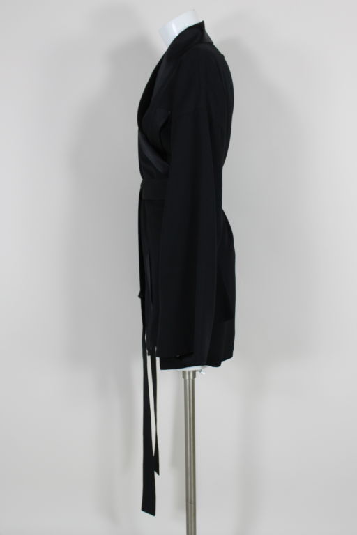 Women's Jean Paul Gaultier Wool and Silk Kimono Tux Jacket