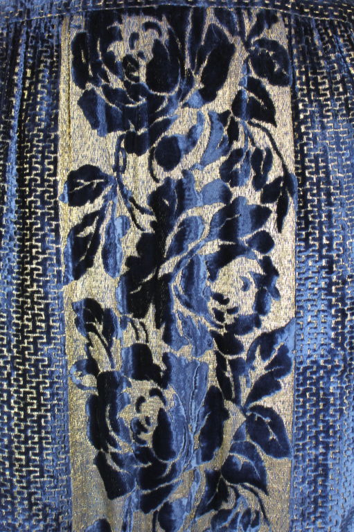 1920's Devoré Silk Velvet & Gold Lamé Floral Opera Coat 6