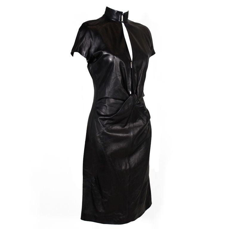 Yves Saint Laurent Leather Dress at 1stdibs
