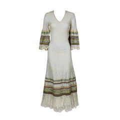 Sant'Angelo Lace Gown with Rainbow Silk Trim