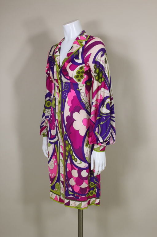 Pink Pucci 1960s Psychedelic Floral Silk Dress For Sale