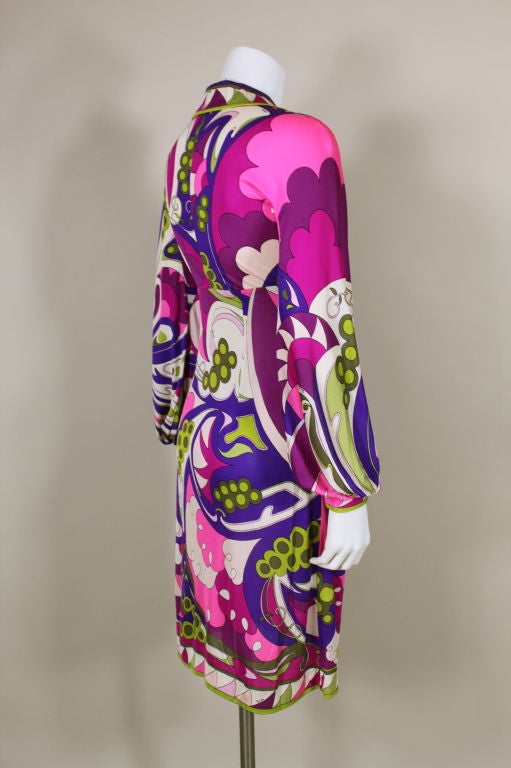 Women's Pucci 1960s Psychedelic Floral Silk Dress For Sale