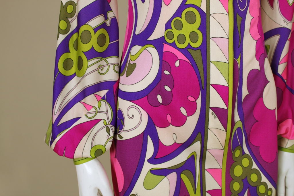Pucci 1960s Psychedelic Floral Silk Dress For Sale 2