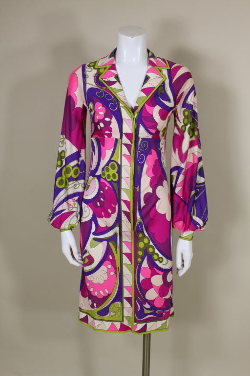 Pucci 1960s Psychedelic Floral Silk Dress For Sale 5