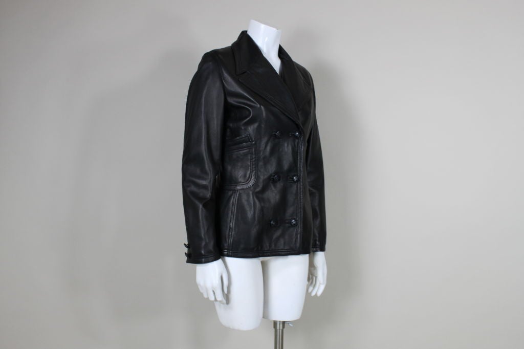 Versace Double Breasted Leather Jacket