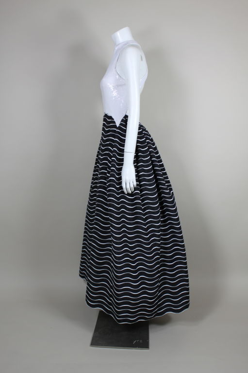 Women's Geoffrey Beene Black and White Sequined Ballgown