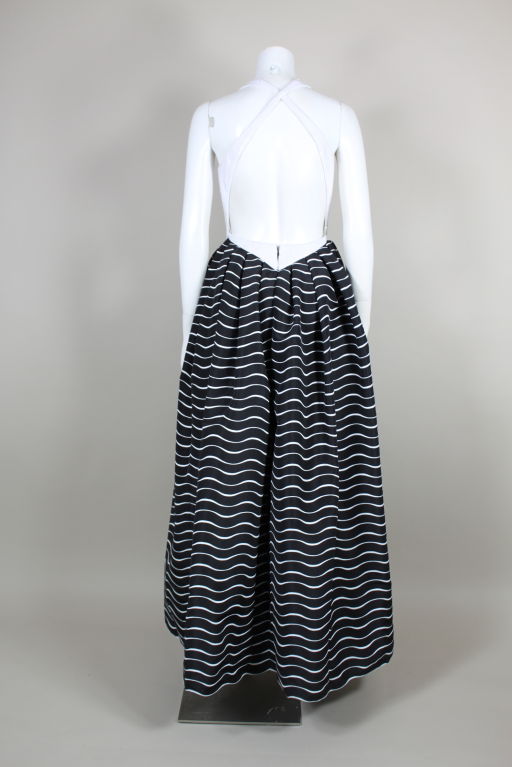 Geoffrey Beene Black and White Sequined Ballgown 2