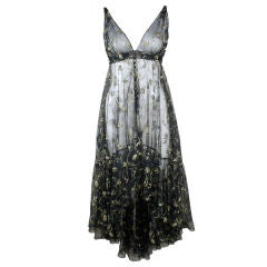 Yves Saint Laurent Rive Gauche Embroidered Tulle Dress