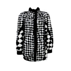 Oscar de la Renta Checkerboard Fur Reversible Jacket