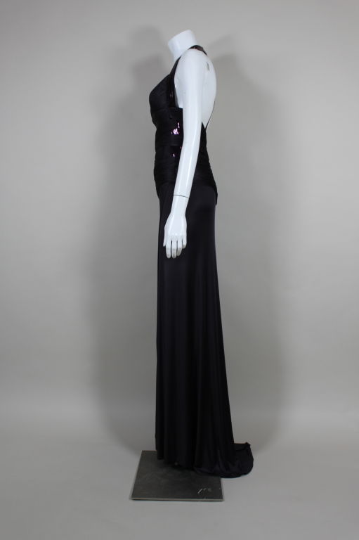 Versace Pleated Silk Jersey Gown