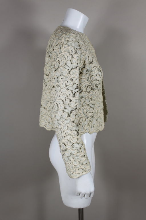 Beige Christian Dior S/S 1965 Ivory Lace Jacket