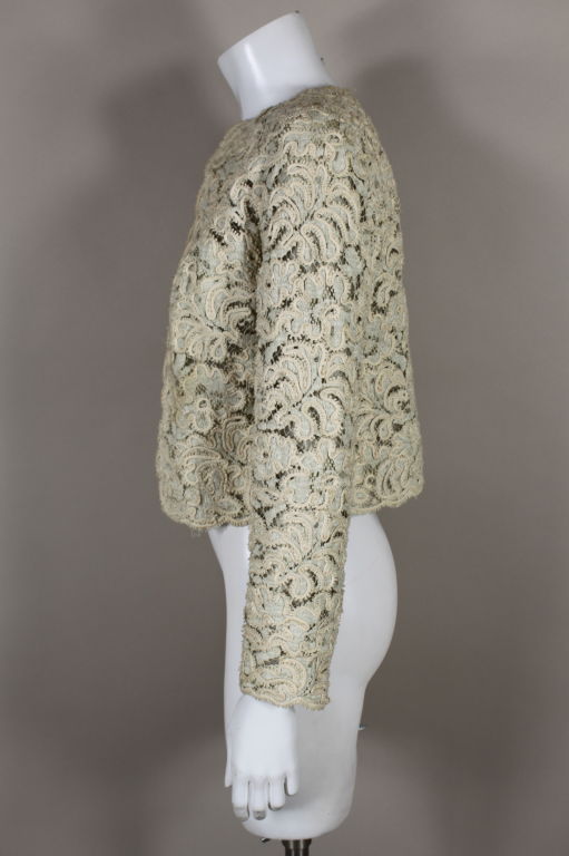 Christian Dior S/S 1965 Ivory Lace Jacket In Excellent Condition In Los Angeles, CA