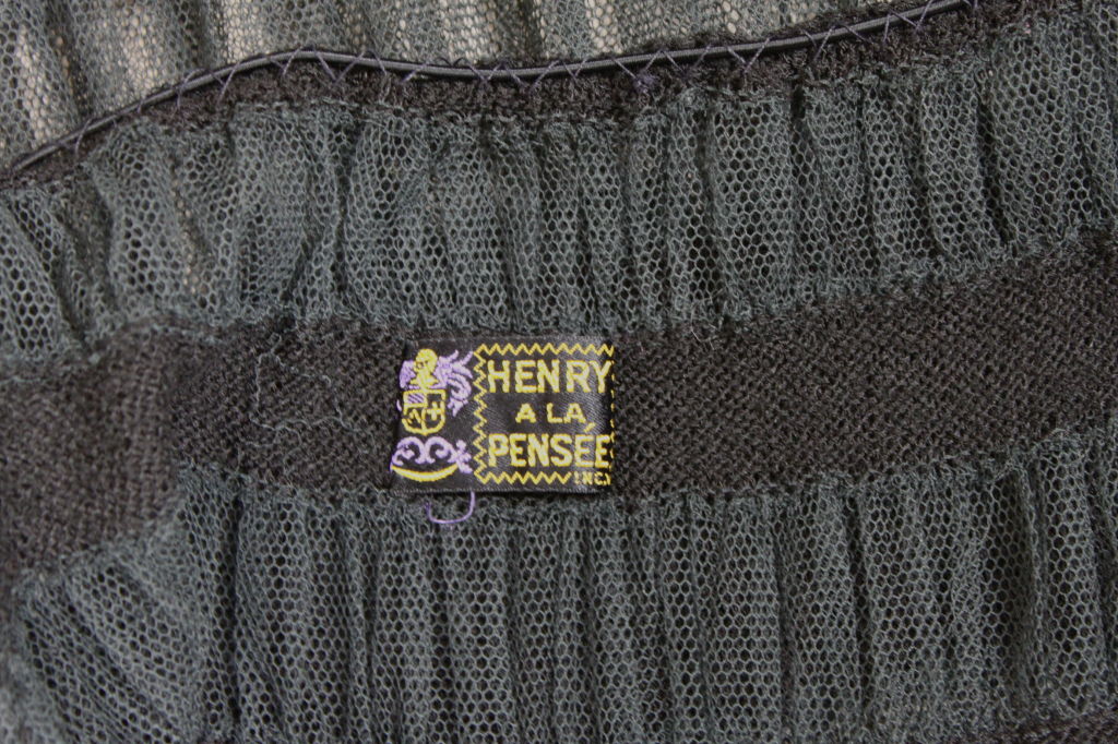 1930's Henry a la Pensée Tulle & Knit Dress 7