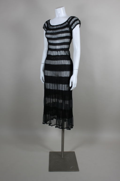 Women's 1930's Henry a la Pensée Tulle & Knit Dress