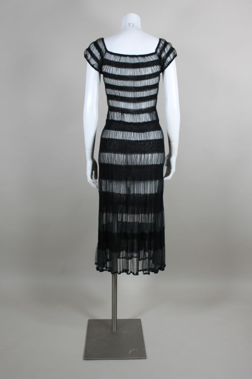 1930's Henry a la Pensée Tulle & Knit Dress 2