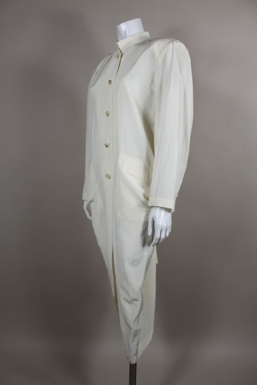 Gray Issey Miyake Architectural Ivory Wool Jacket For Sale