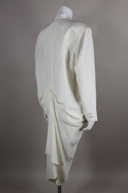 Issey Miyake Architectural Ivory Wool Jacket In Excellent Condition For Sale In Los Angeles, CA