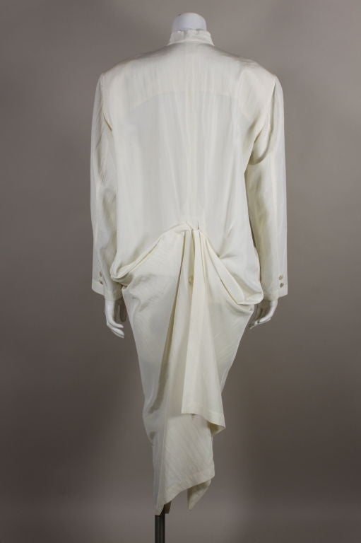 Women's Issey Miyake Architectural Ivory Wool Jacket For Sale