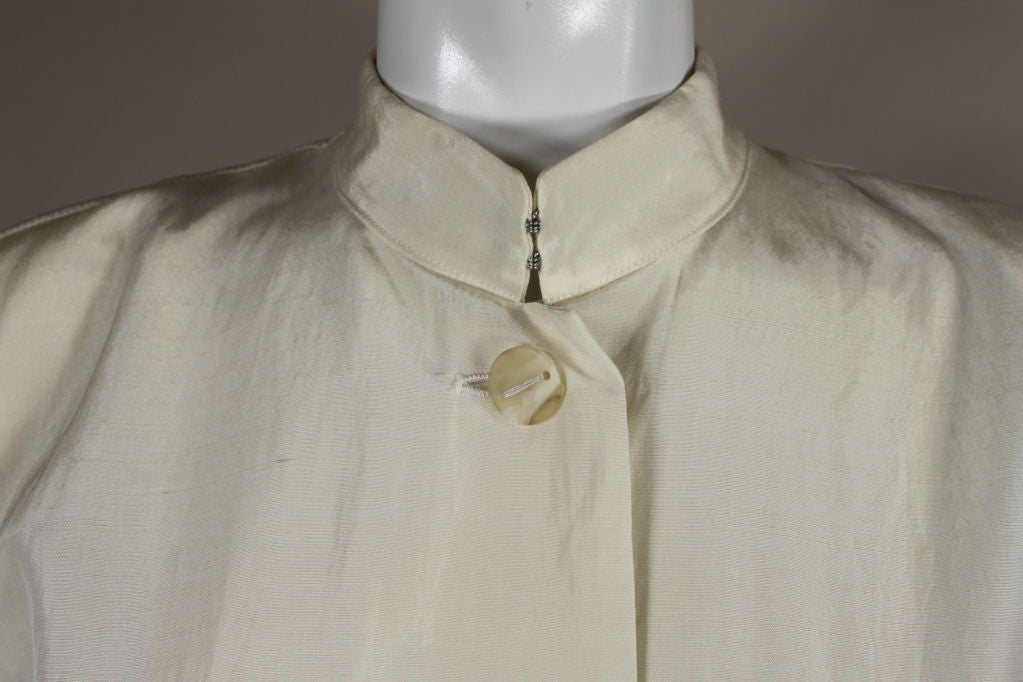Issey Miyake Architectural Ivory Wool Jacket For Sale 1