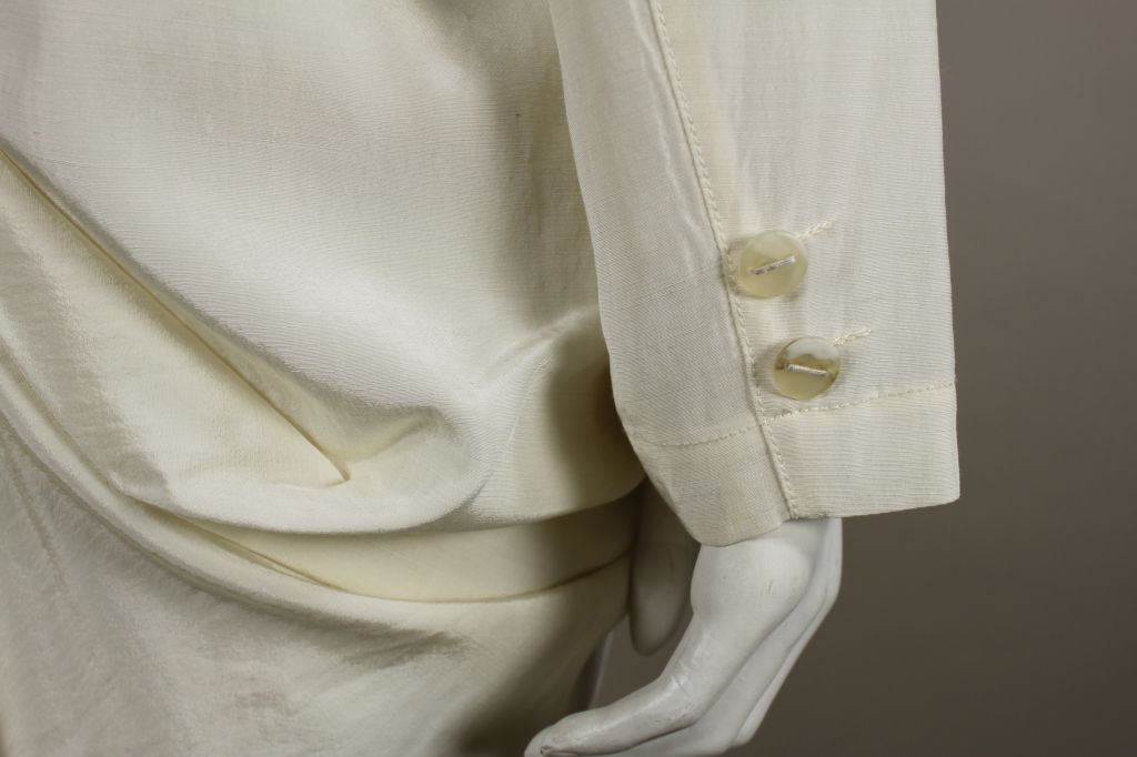 Issey Miyake Architectural Ivory Wool Jacket For Sale 3
