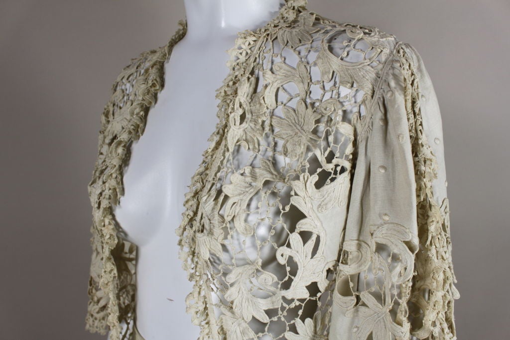 Edwardian Cotton Battenburg Lace & Linen Walking Suit For Sale 2