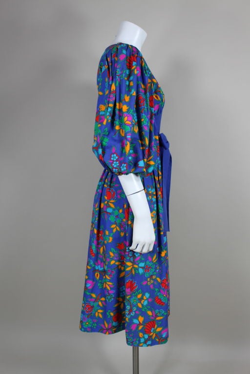 YSL Yves Saint Laurent Floral Print Cotton Dress 1