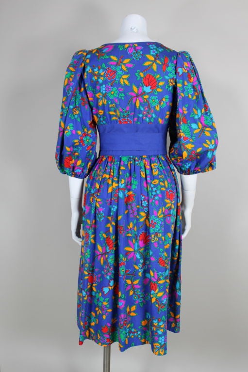 YSL Yves Saint Laurent Floral Print Cotton Dress 3