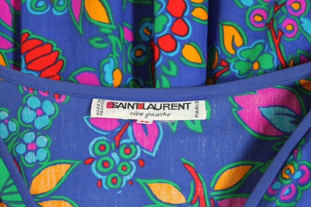 YSL Yves Saint Laurent Floral Print Cotton Dress 6