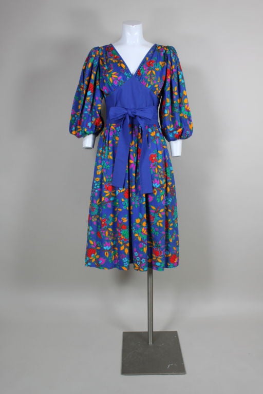 YSL Yves Saint Laurent Floral Print Cotton Dress 7