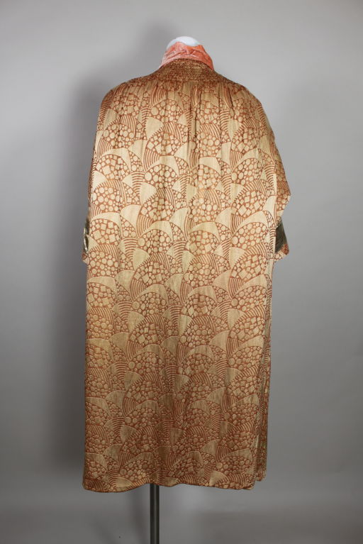 Women's 1920s Apricot Gold Lamé Opera Coat