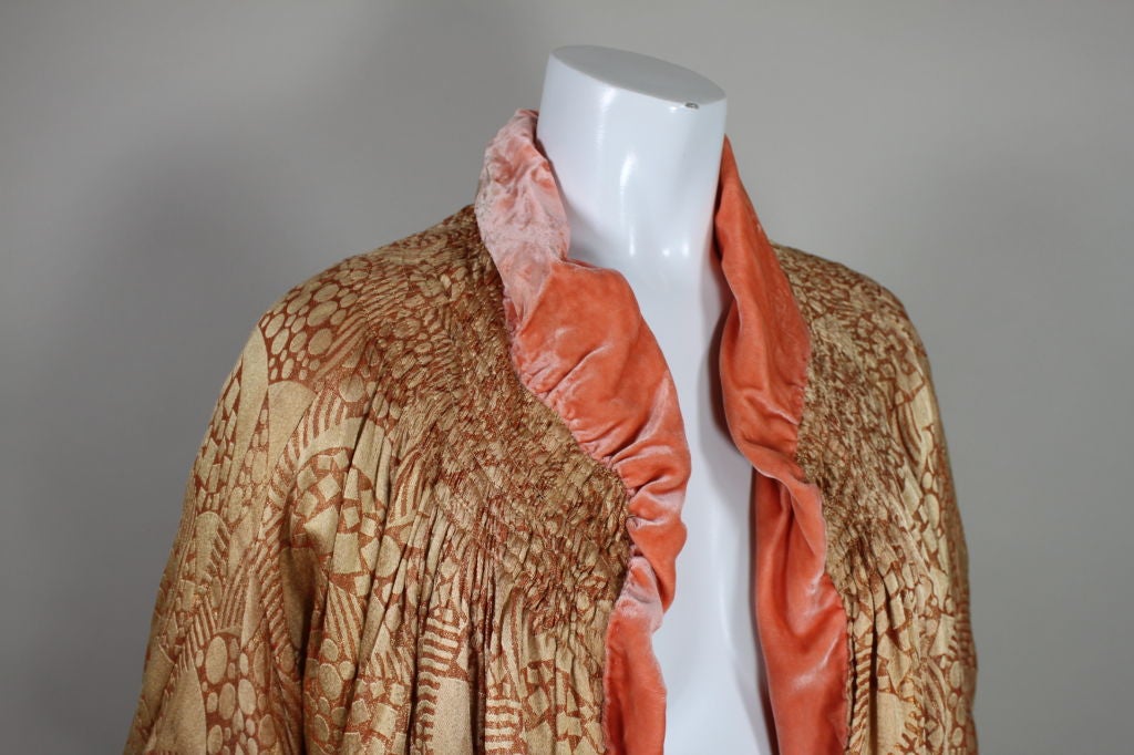 1920s Apricot Gold Lamé Opera Coat 1