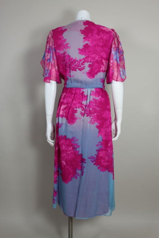 Hanae Mori Floral Silk Wrap Dress 3