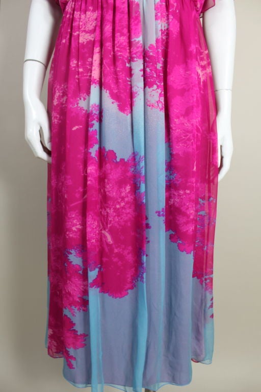 Hanae Mori Floral Silk Wrap Dress 6