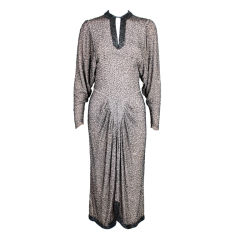 Vintage 1940's Beaded Crepe Party Dress